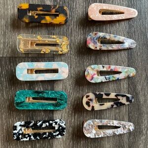Set of 10 Colorful Hair Clips